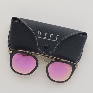 DIFF EYEWEAR || Zoey Black and Pink Polarized